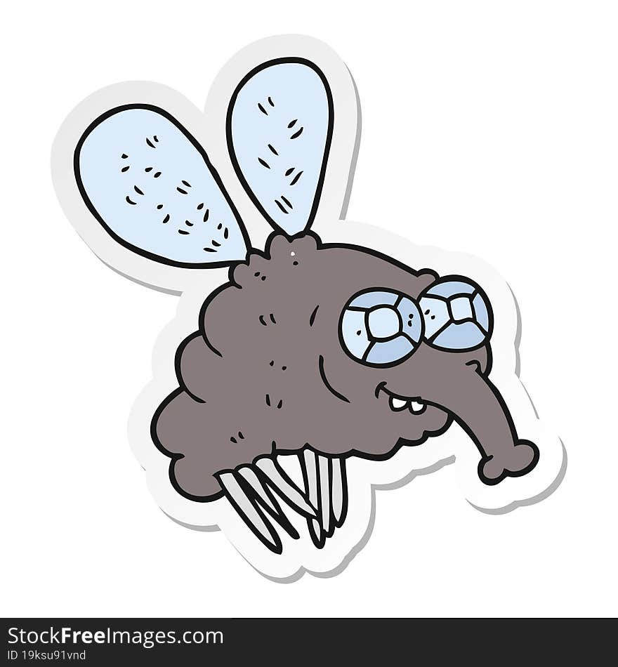 Sticker Of A Cartoon Fly