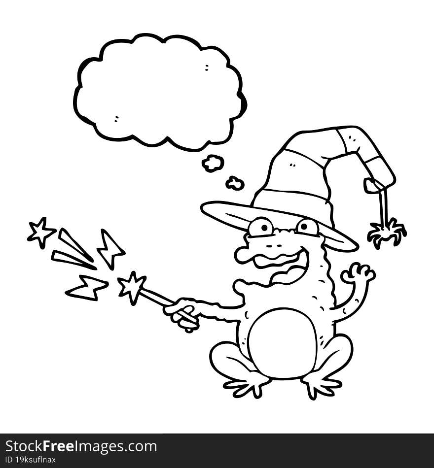 thought bubble cartoon toad casting spell