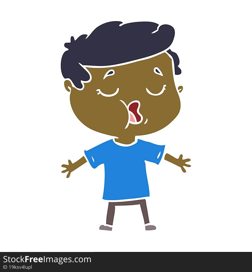 Flat Color Style Cartoon Man Talking