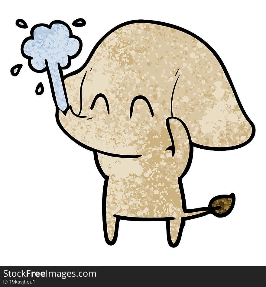 cute cartoon elephant spouting water. cute cartoon elephant spouting water