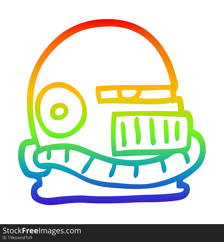 rainbow gradient line drawing cartoon futuristic helmet