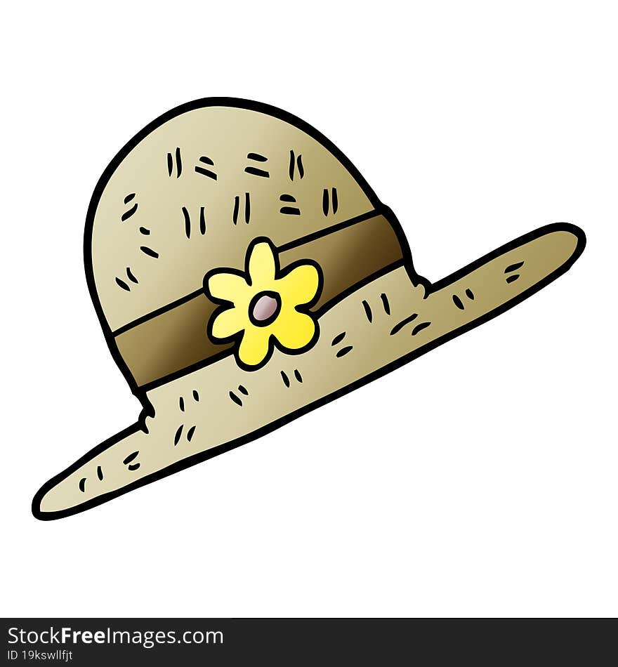 vector gradient illustration cartoon straw hat