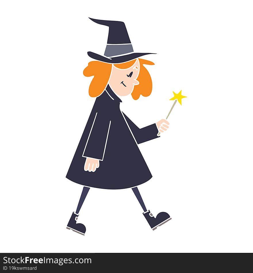 quirky hand drawn cartoon witch