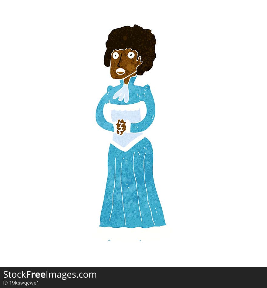 cartoon shocked victorian woman