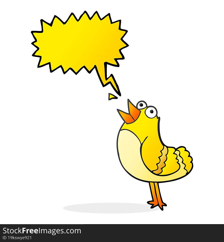 Speech Bubble Cartoon Bird