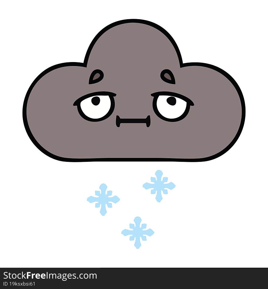 cute cartoon storm snow cloud