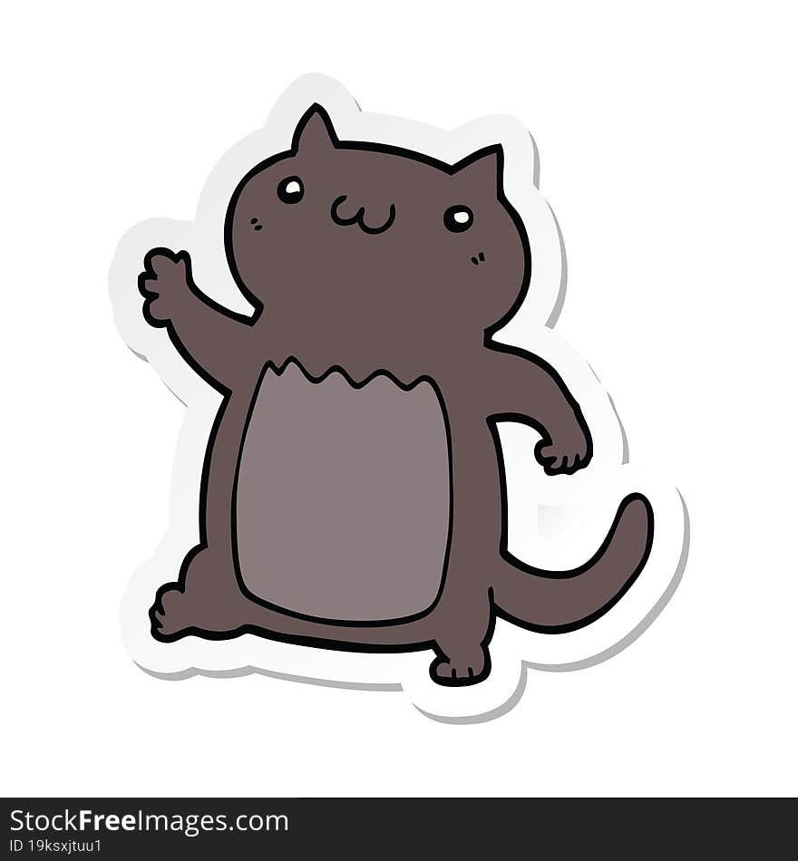 Sticker Of A Cartoon Cat