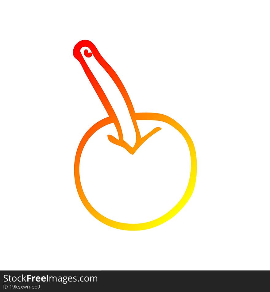 Warm Gradient Line Drawing Cartoon Cherry