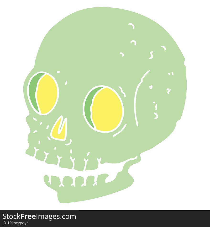 quirky hand drawn cartoon skull