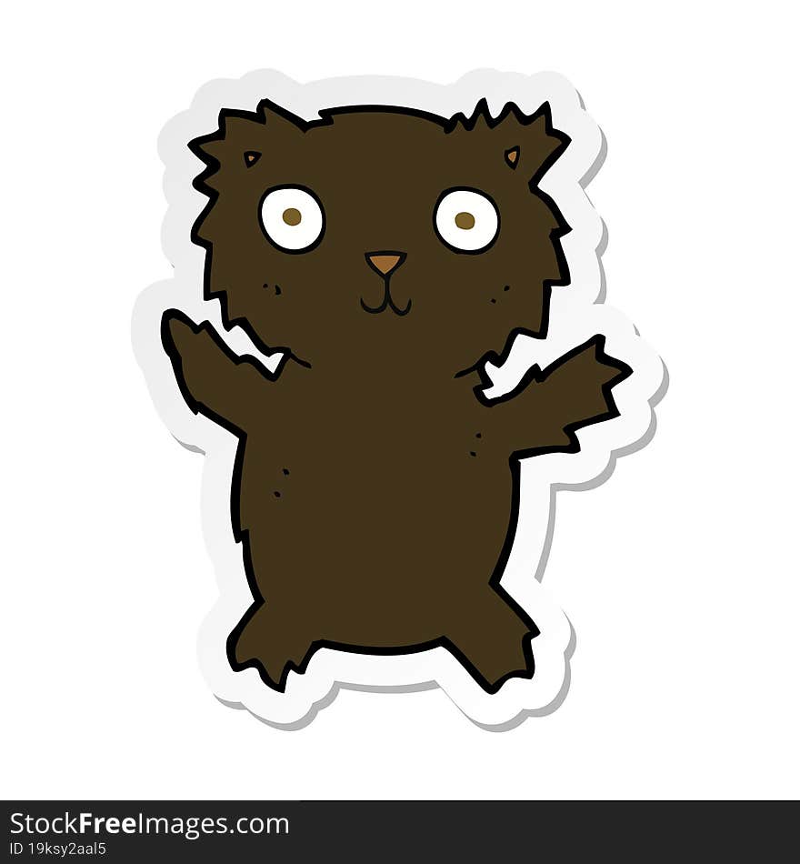 sticker of a cartoon black bear