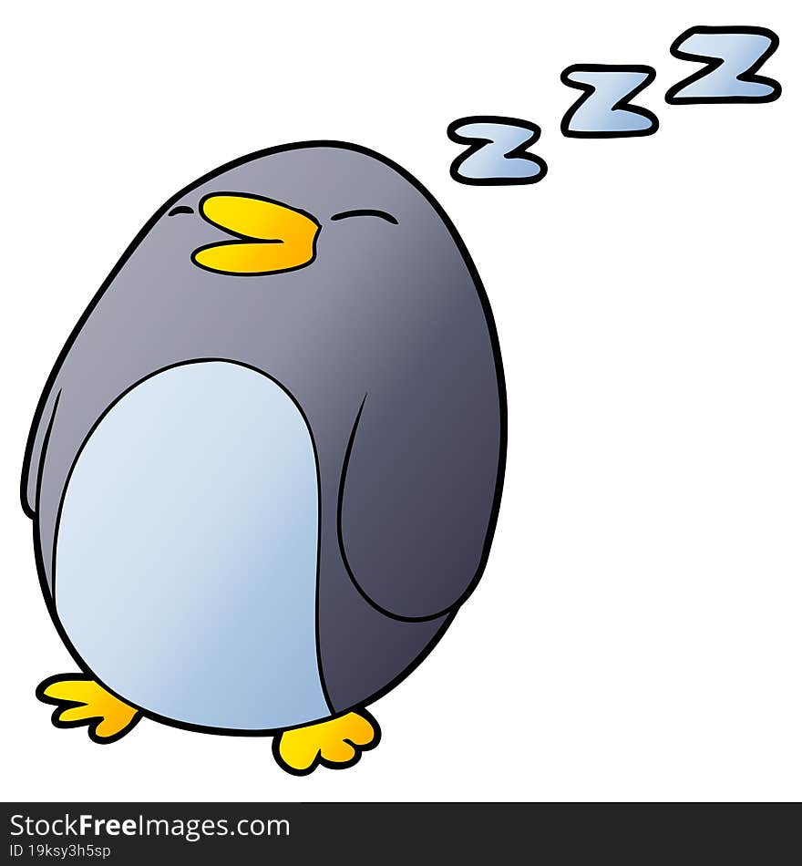 cartoon sleeping penguin. cartoon sleeping penguin