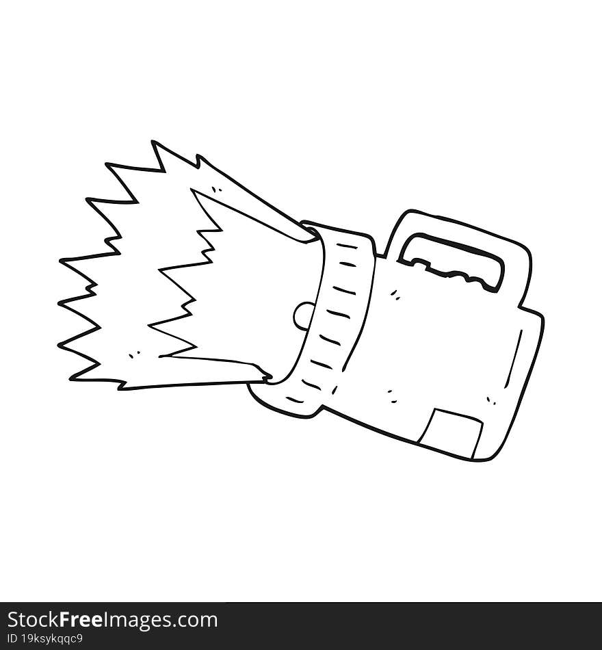 black and white cartoon torch