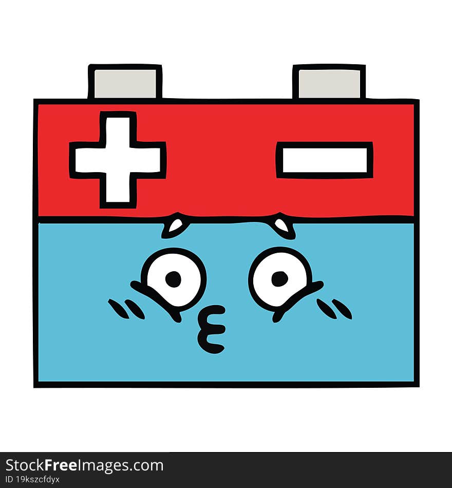 cute cartoon of a car battery. cute cartoon of a car battery