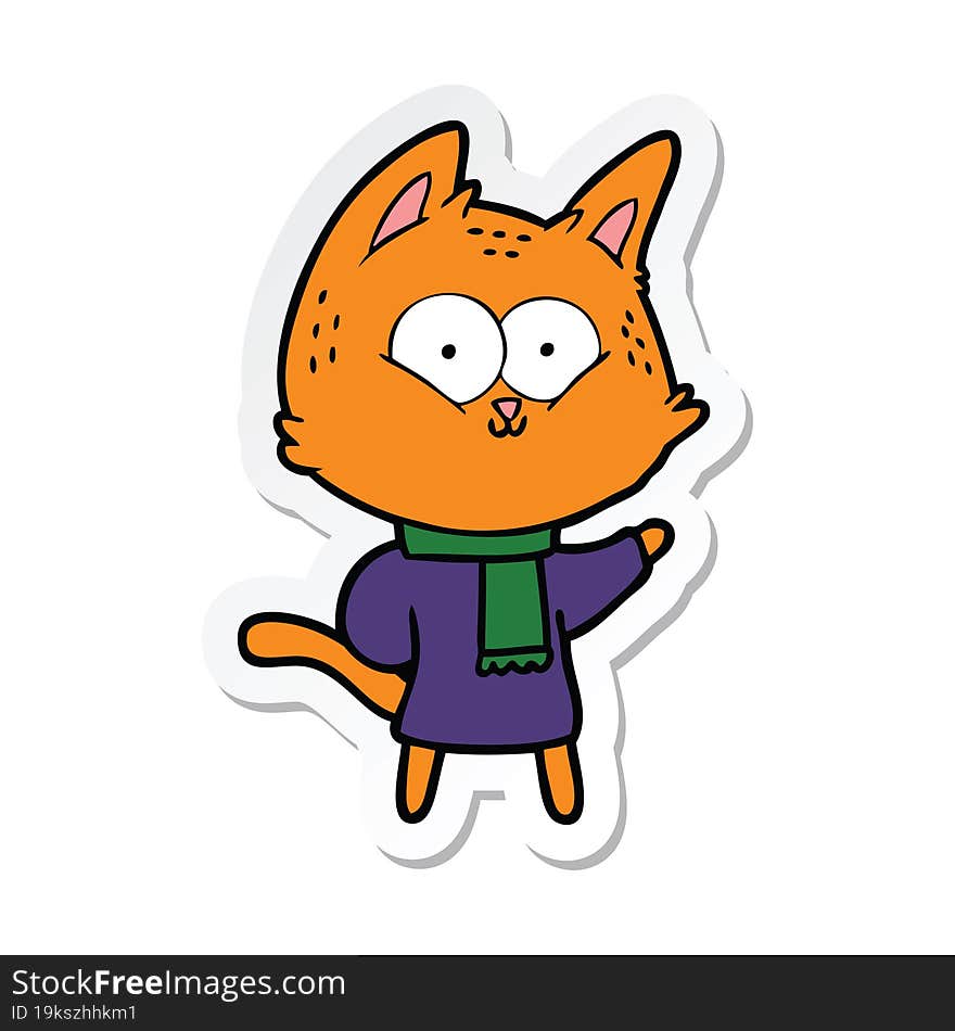 Sticker Of A Cartoon Cat