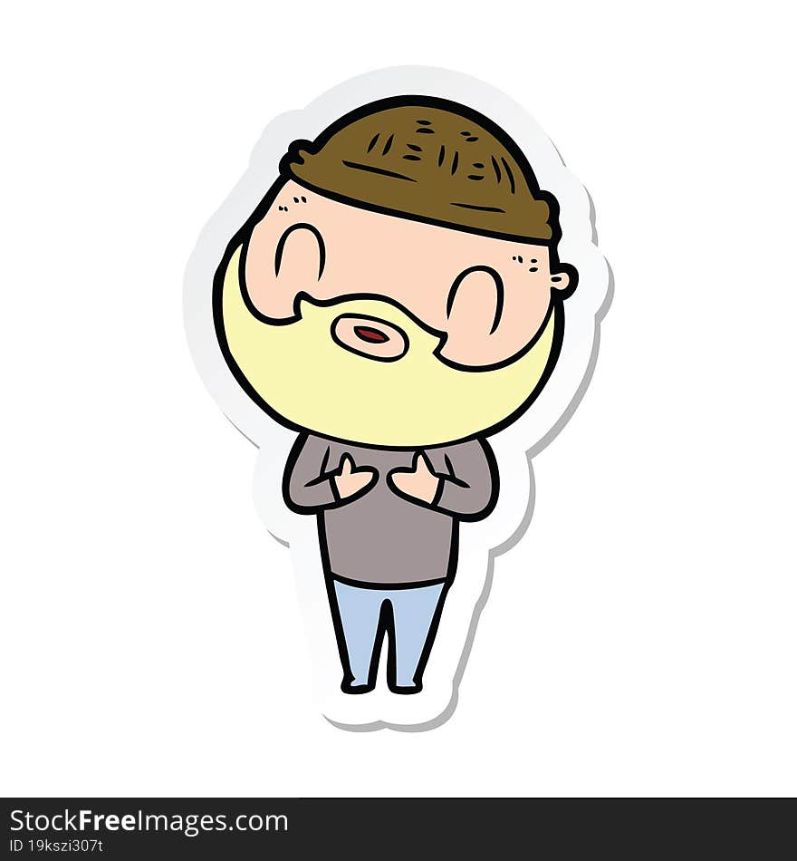 sticker of a cartoon bearded man