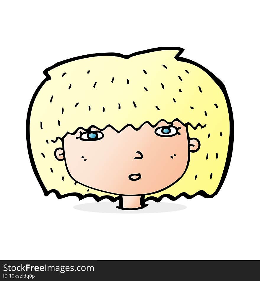 cartoon female face