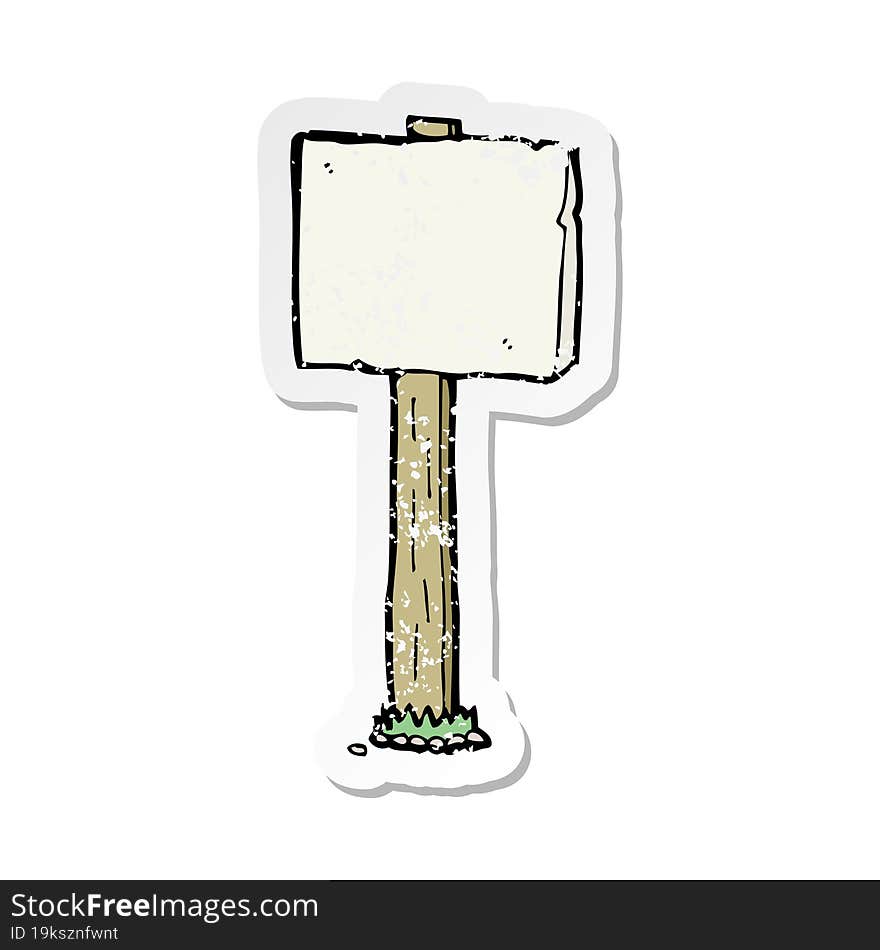 retro distressed sticker of a cartoon sign post