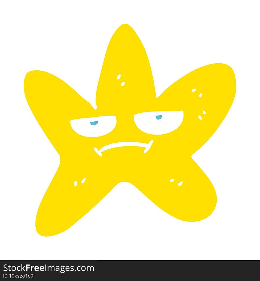 flat color illustration cartoon star fish