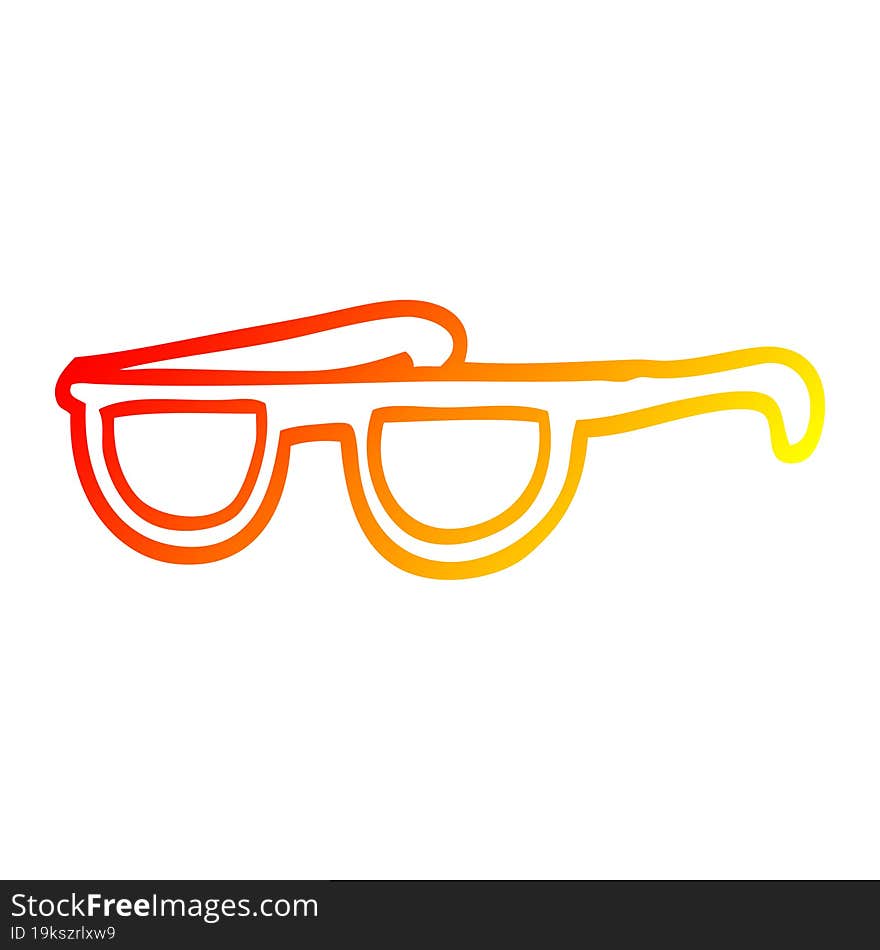 warm gradient line drawing cartoon cool sunglasses