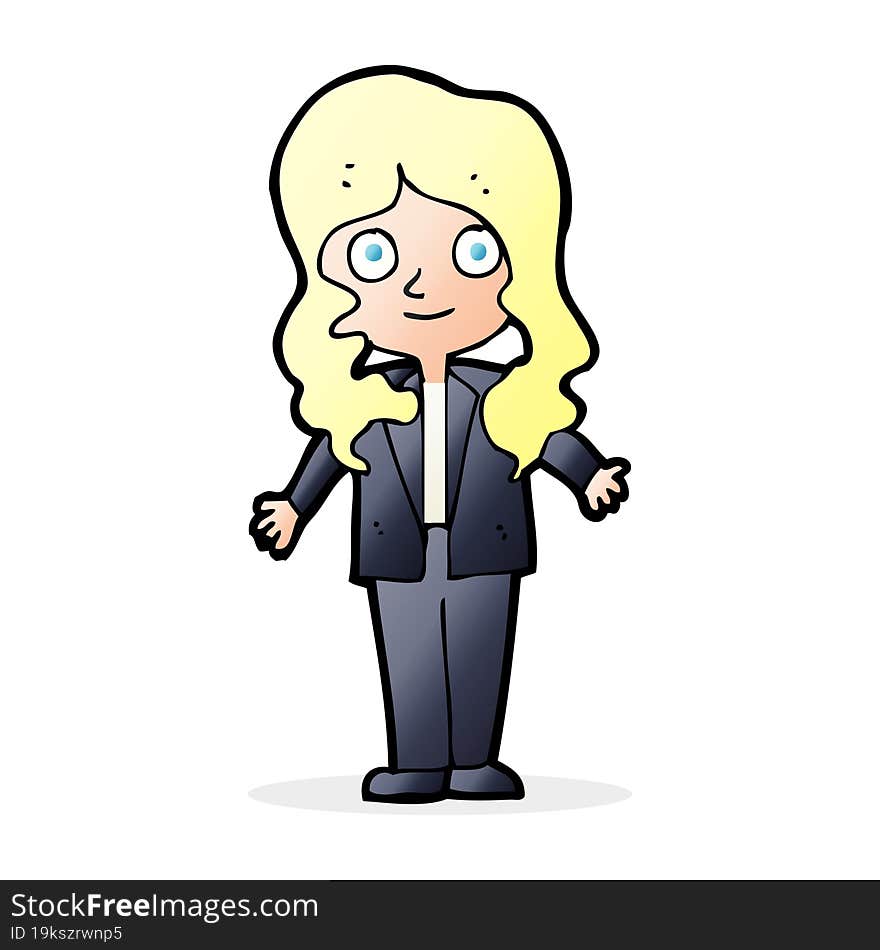 cartoon friendly business woman