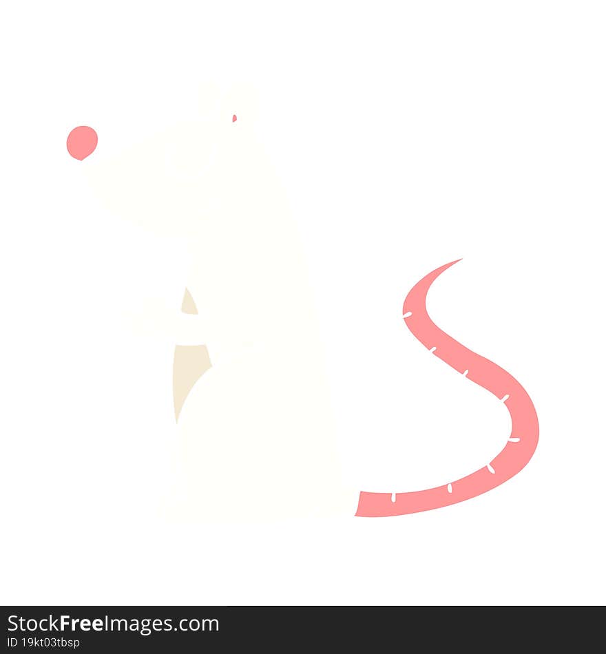 flat color style cartoon white mouse