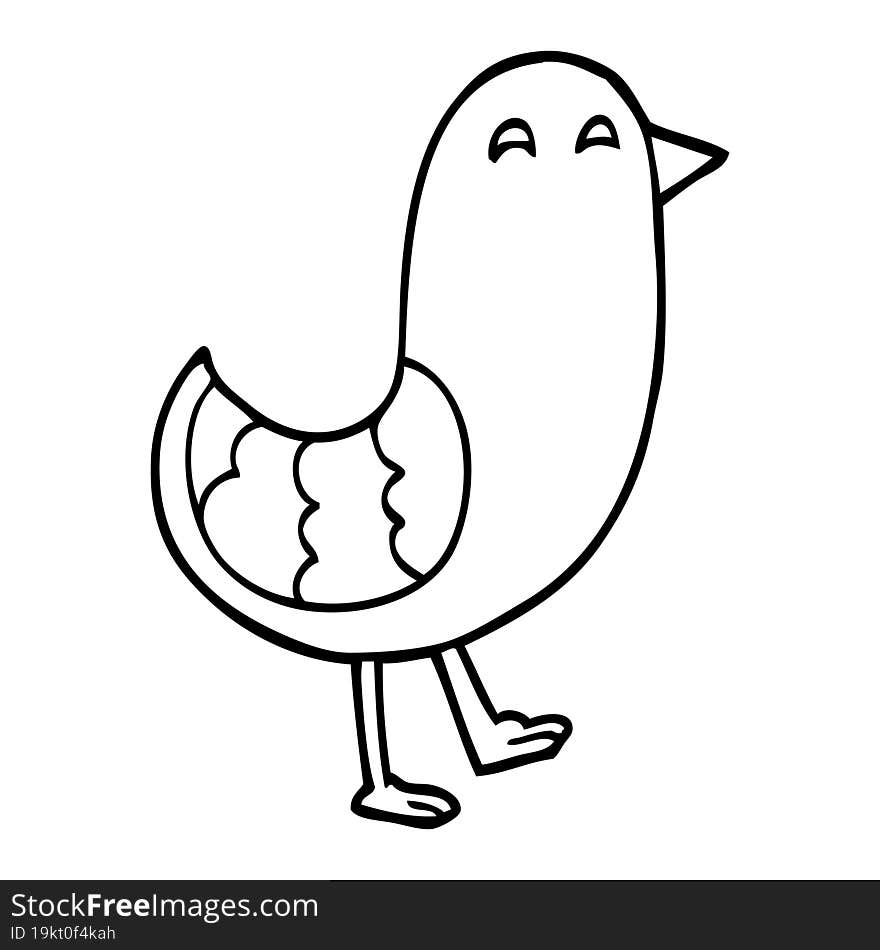 line drawing cartoon bluebird