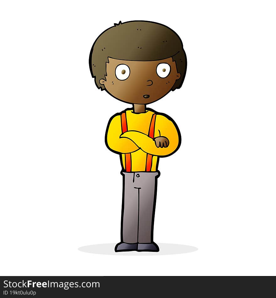 cartoon staring boy