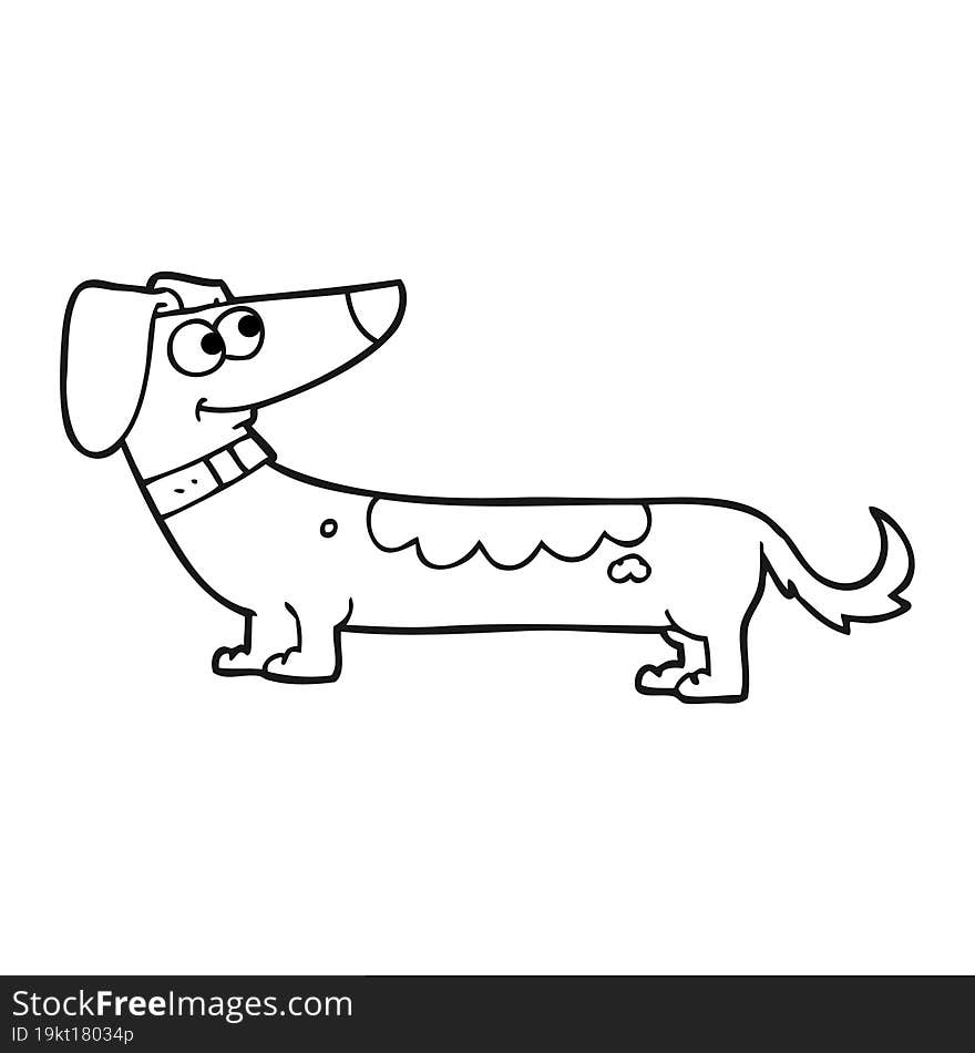 Black And White Cartoon Dog