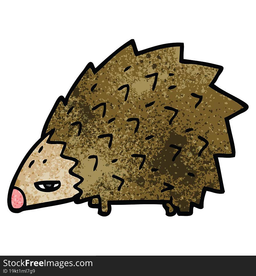 Cartoon Doodle Angry Hedgehog