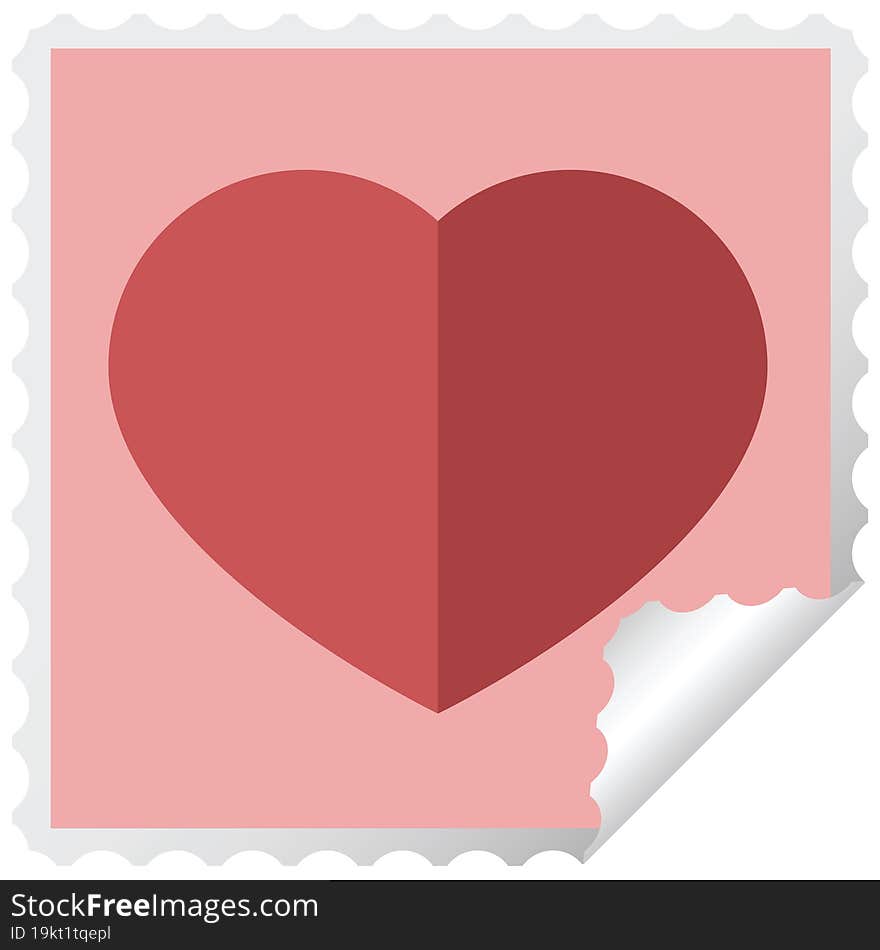 heart symbol graphic vector illustration square sticker stamp