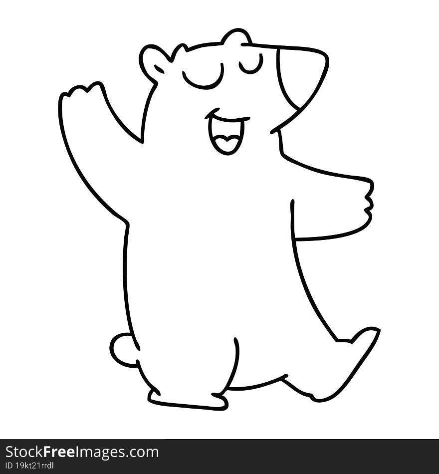 quirky line drawing cartoon wombat