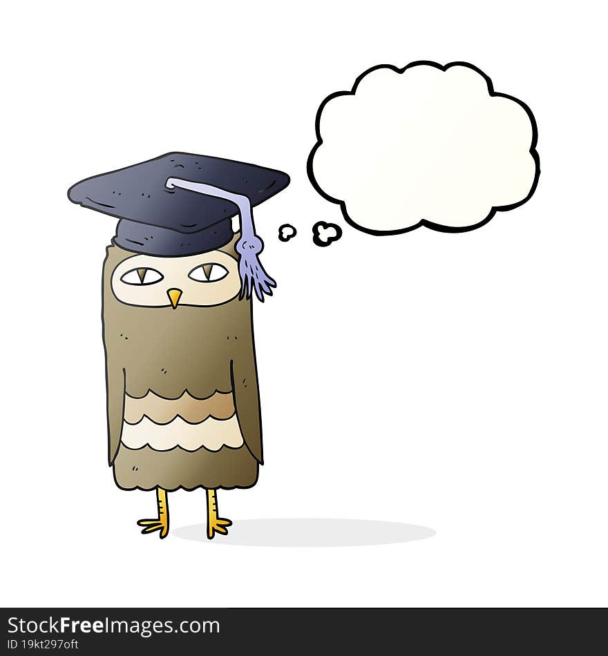 thought bubble cartoon wise owl