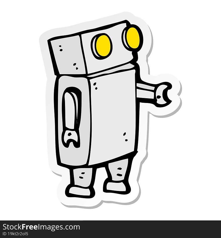 sticker of a cartoon robot