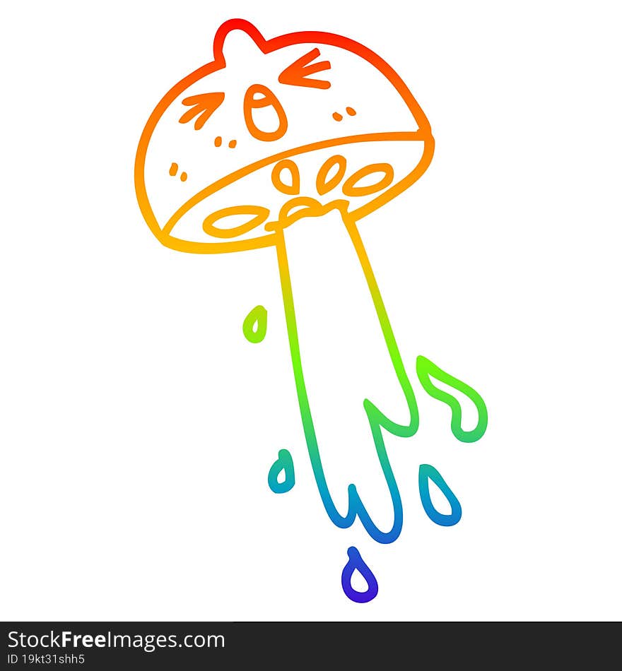 rainbow gradient line drawing cartoon squirting lemon