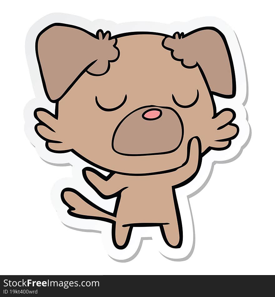 sticker of a cartoon dog