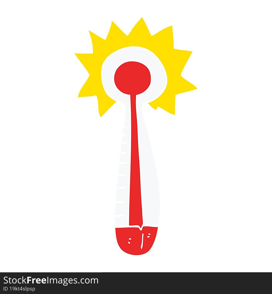 cartoon doodle hot thermometer