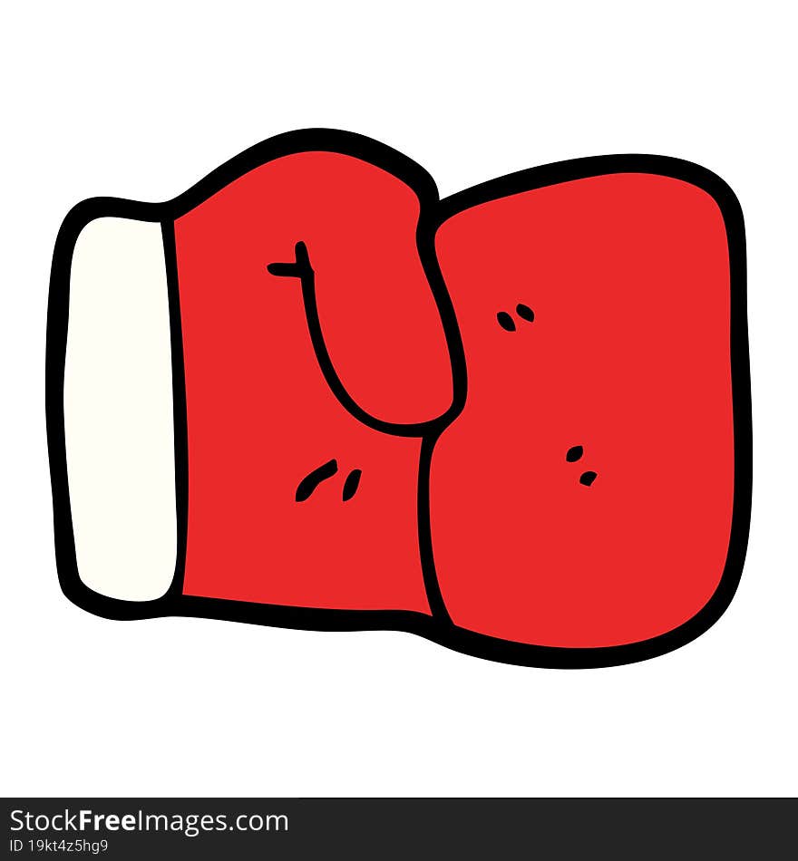 hand drawn doodle style cartoon boxing glove