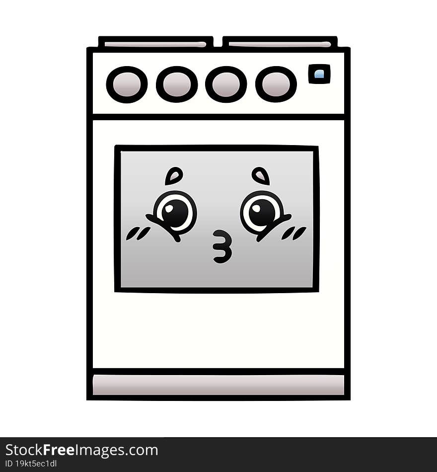 gradient shaded cartoon kitchen oven