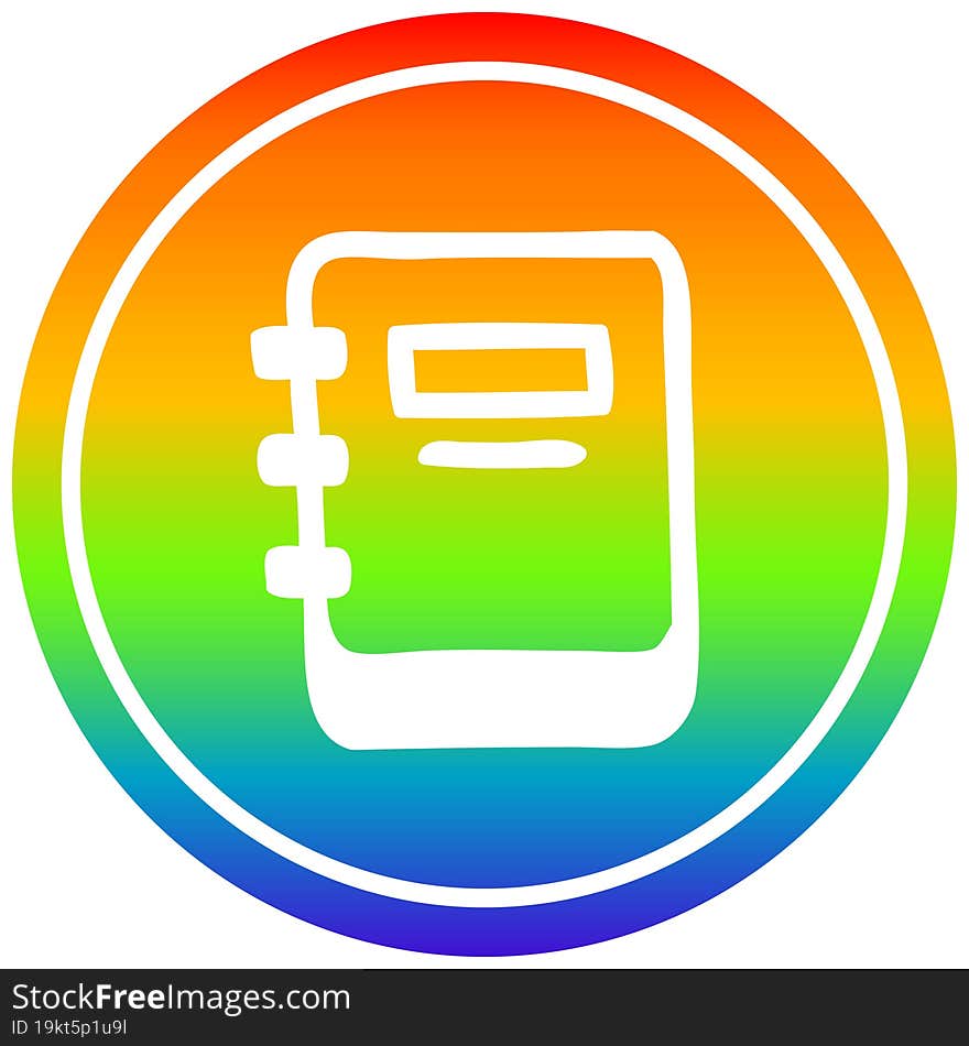 Note Book Circular In Rainbow Spectrum