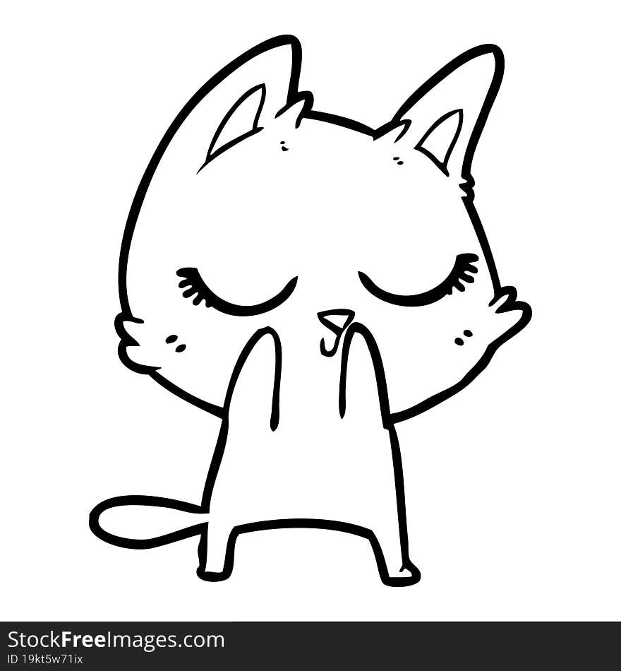 calm cartoon cat. calm cartoon cat