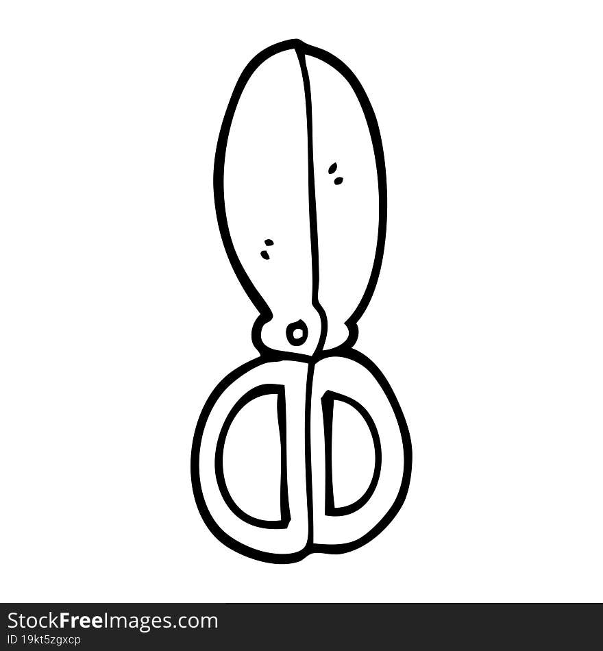 line drawing cartoon closed scissors