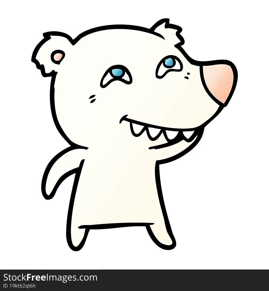 cartoon polar bear showing teeth. cartoon polar bear showing teeth