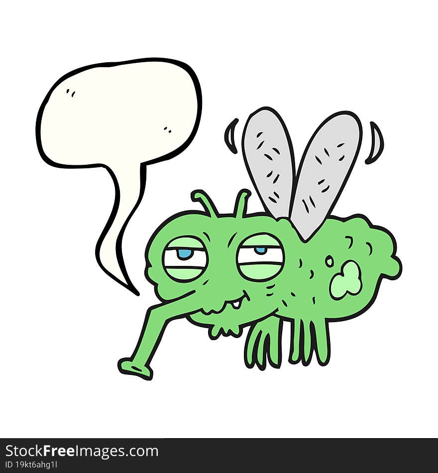 Speech Bubble Cartoon Fly