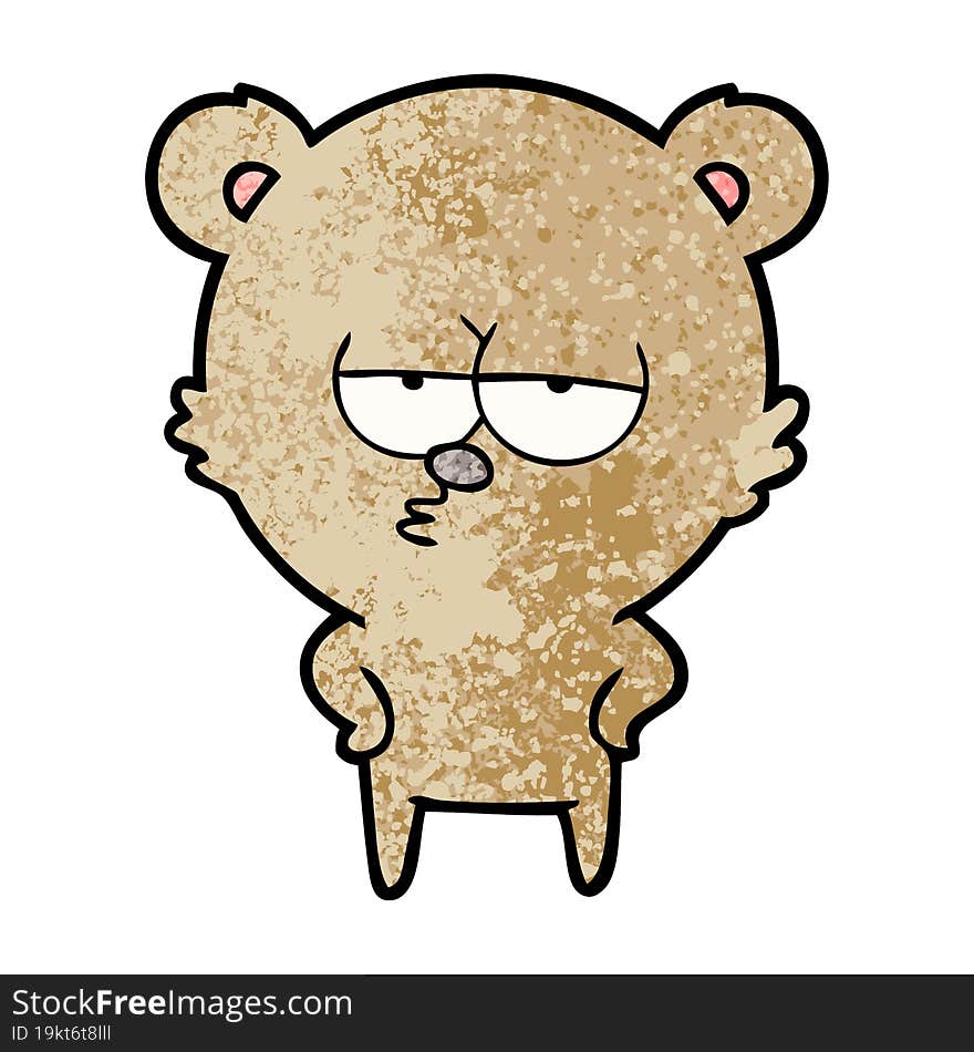 bored bear cartoon. bored bear cartoon