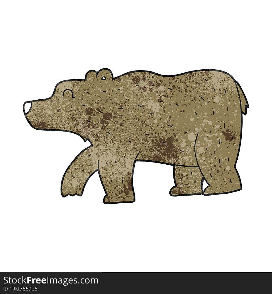 freehand textured cartoon bear