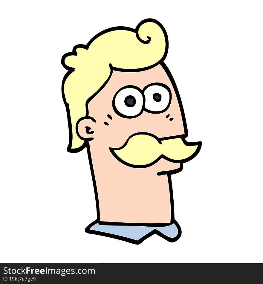 cartoon doodle man with mustache