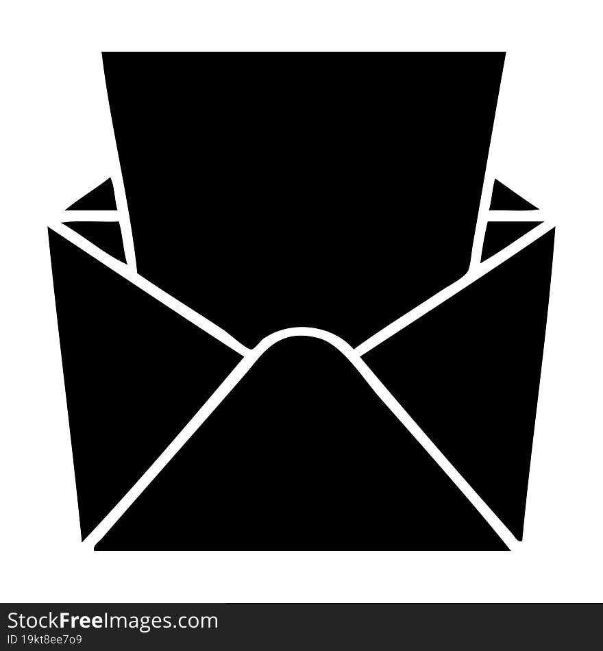 Quirky Flat Symbol Letter And Envelope