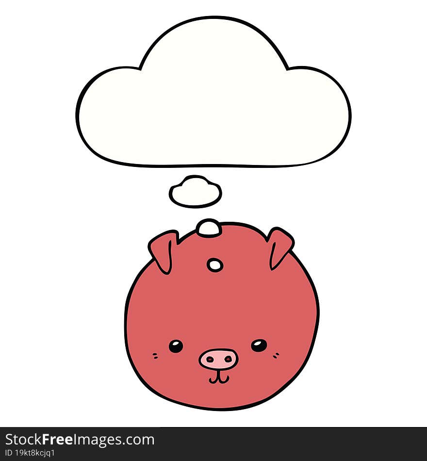 cartoon pig and thought bubble