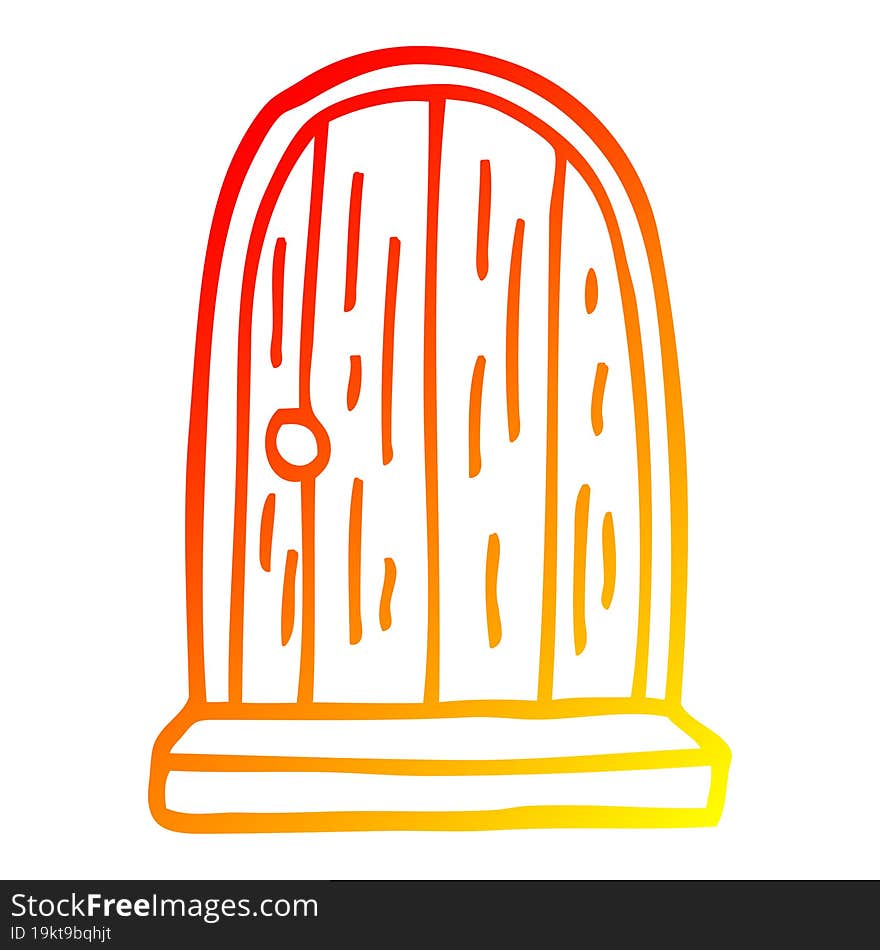 warm gradient line drawing cartoon round doorway