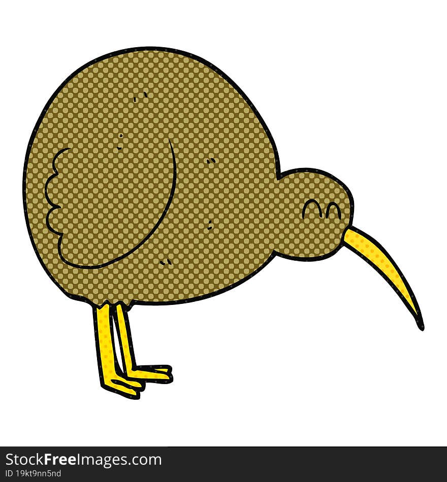 freehand drawn cartoon kiwi bird